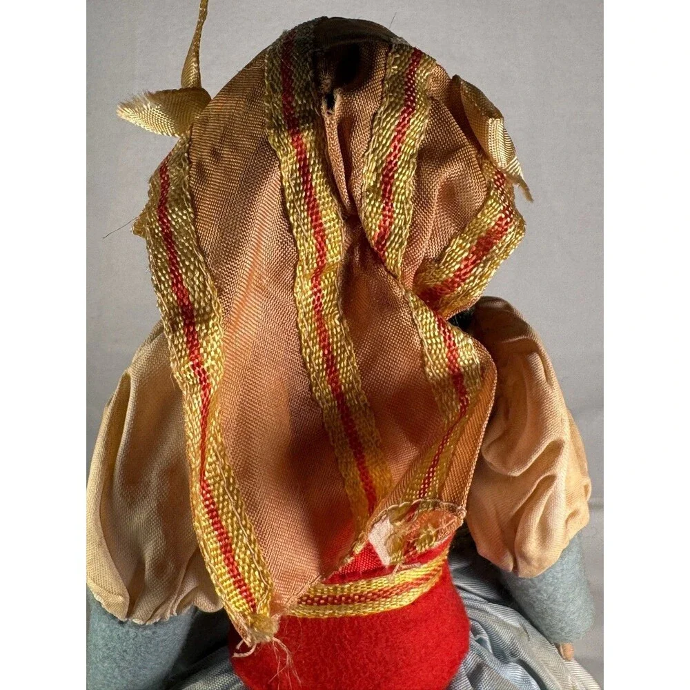 Vintage 1930s 1940s Italian Lenci Style Pressed Cloth Felt Costume Doll 10